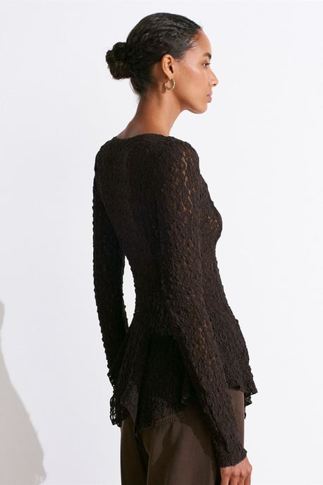 Spitzen V-Ausschnitt Knopf-Cardigan - Image 2