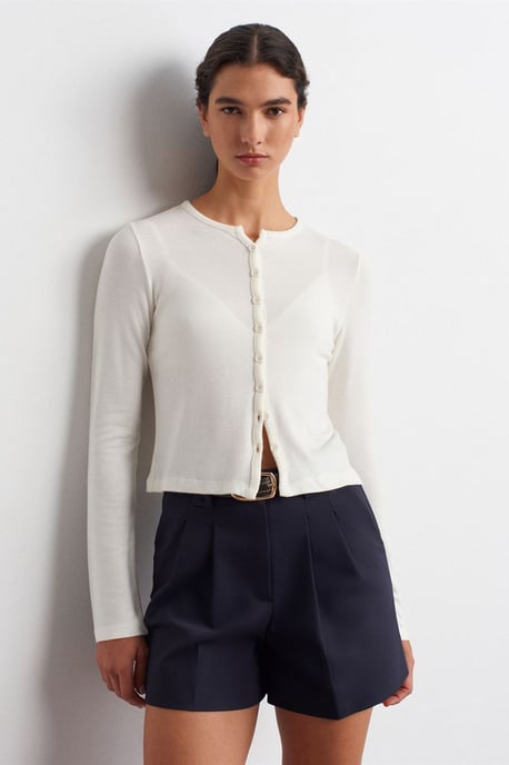 Rippstrick-Cardigan mit Knopfleiste - Image 3