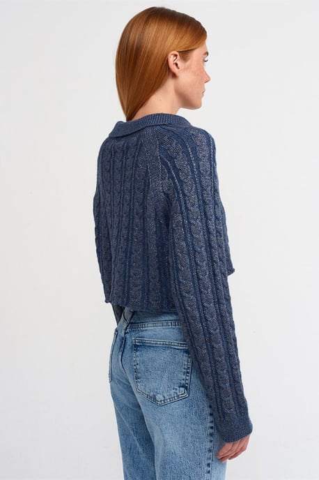 Kurz geschnittener Kabelstrick-Cardigan mit Knöpfen - Image 2
