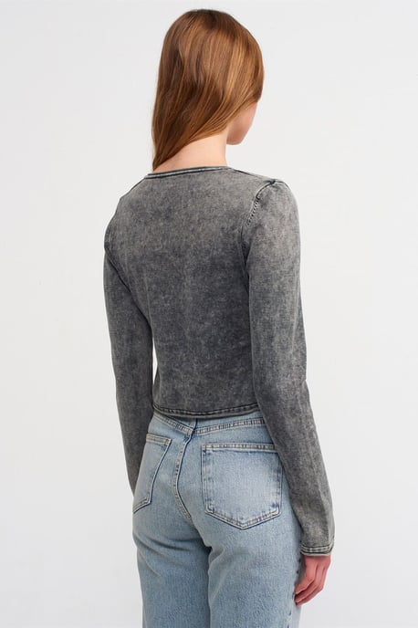 Kariertes Baumwoll-Crop-Cardigan - Image 2
