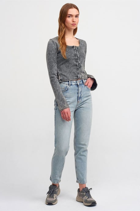 Kariertes Baumwoll-Crop-Cardigan - Image 3