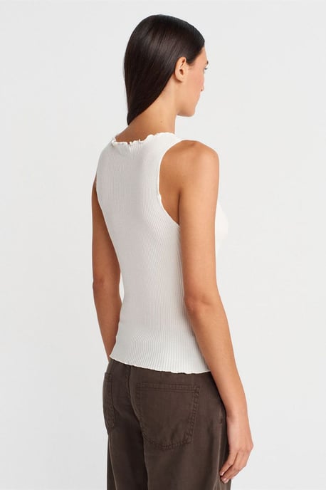 Ärmelloser gerippter Knopf-Cardigan - Image 2