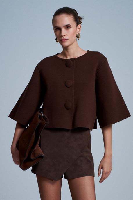 Crop-Jacquard-Button-Cardigan - Image 4