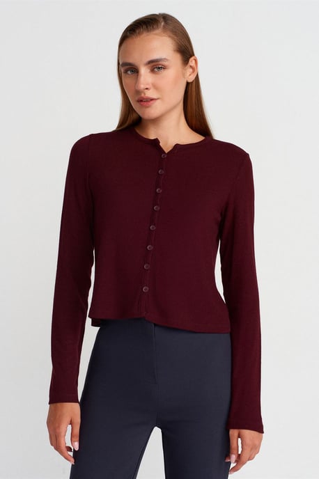 Rippstrick-Cardigan mit Knopfverschluss - Image 1