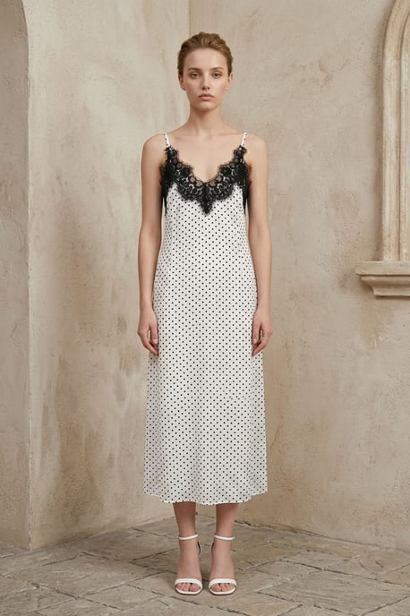 Damen Maxikleid aus Chiffon mit Punkten - Image 4