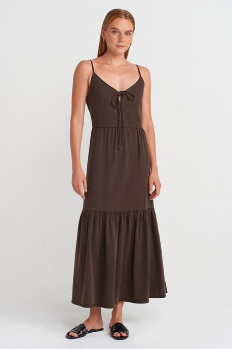Ärmelloses A-Linien-Maxikleid mit Frontband - Image 1