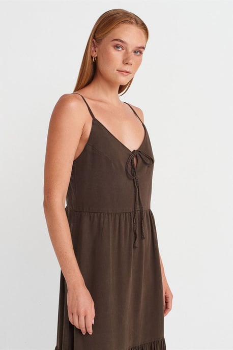 Ärmelloses A-Linien-Maxikleid mit Frontband - Image 3
