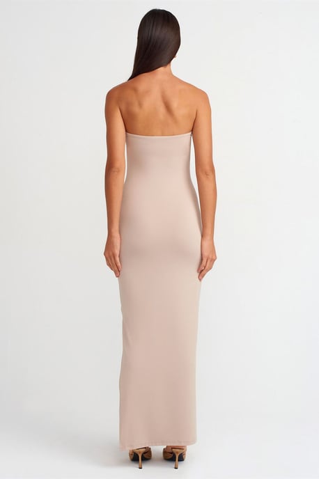 Trägerloses Bodycon-Maxikleid mit Schlitz - Image 2