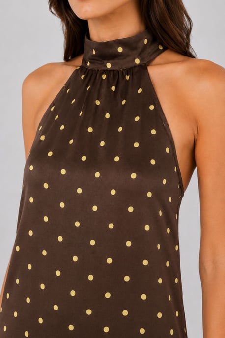 Punkte-Halter-Maxikleid - Image 3