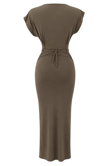 Bodycon Maxi Strickkleid mit Bootsausschnitt - Image 5