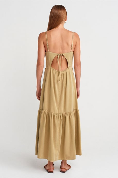 Ärmelloses A-Linien-Maxikleid mit Knotenfront - Image 2
