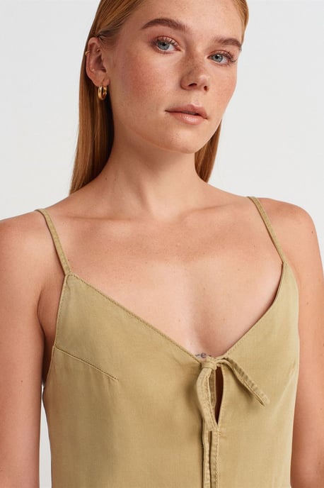 Ärmelloses A-Linien-Maxikleid mit Knotenfront - Image 3