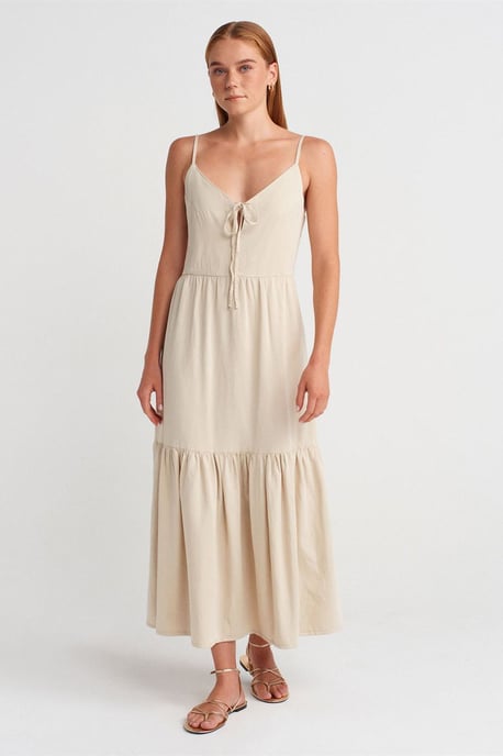 Ärmelloses A-Linie Maxi-Kleid mit Bindegürtel - Image 1