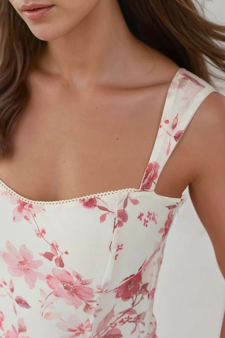 Muster Maxi-Kleid mit Herzkragen - Image 3