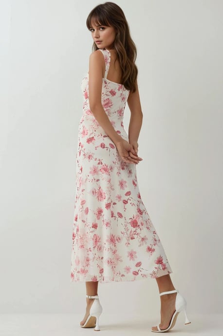 Muster Maxi-Kleid mit Herzkragen - Image 4