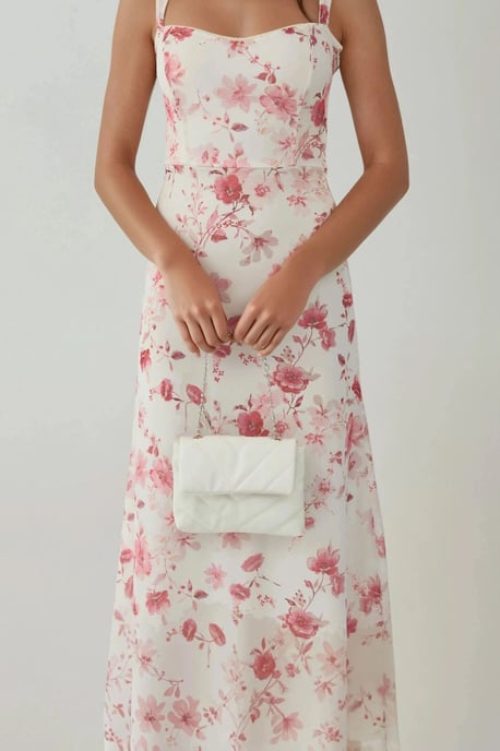 Muster Maxi-Kleid mit Herzkragen - Image 5