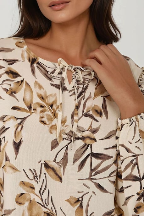 Floral Print Langarm Viskose Maxikleid - Image 6