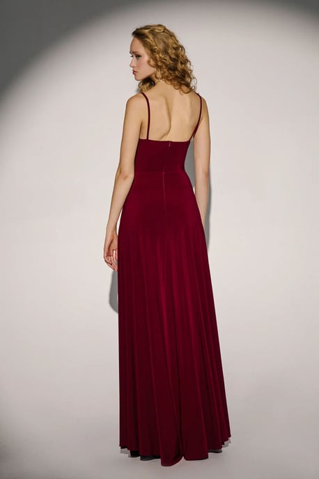 V-Ausschnitt Maxikleid mit Schlitz - Image 5