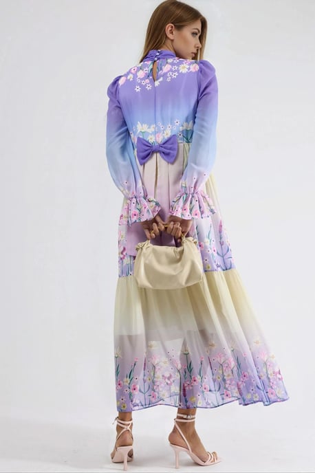 Floral Chiffon-Turtleneck-Maxikleid - Image 2