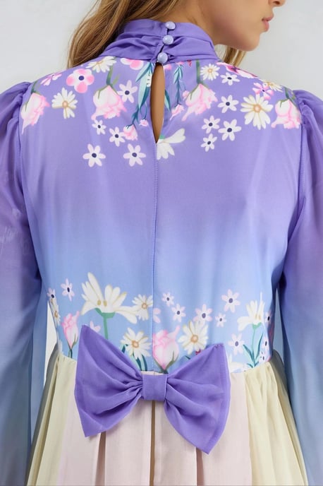 Floral Chiffon-Turtleneck-Maxikleid - Image 5