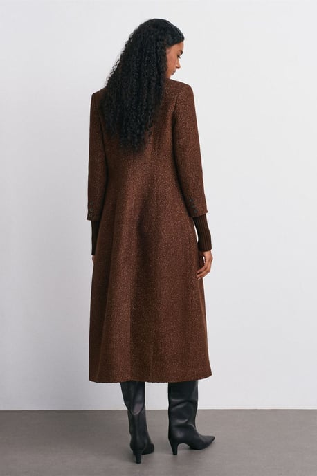 Strukturierter Tweed-Langer Mantel - Image 2
