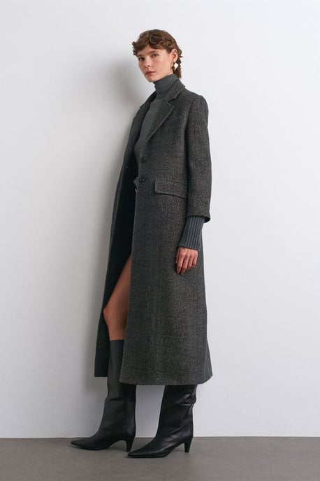 Strukturierten Tweed Langmantel - Image 3