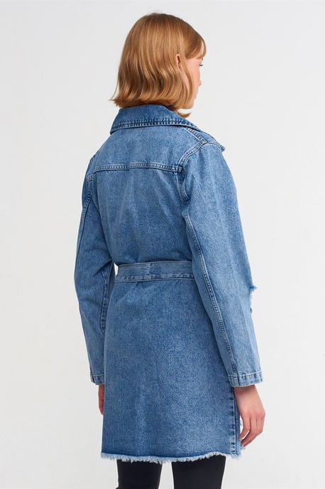 Langer Baumwoll-Denim-Trenchcoat - Image 2