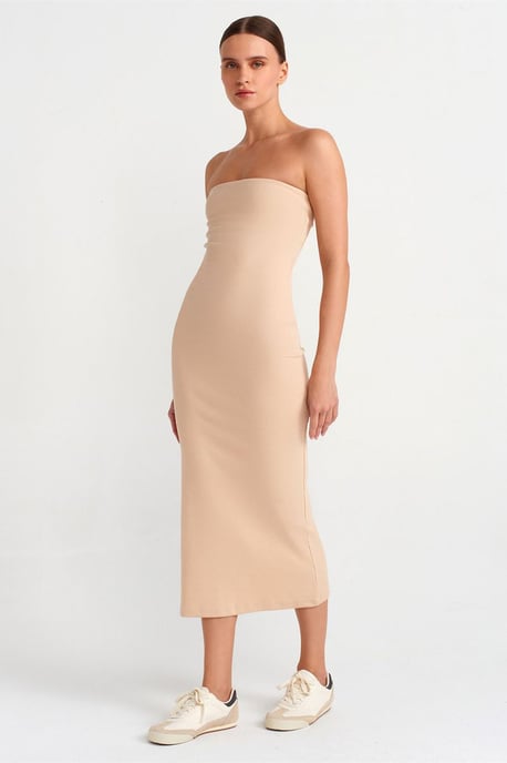 Trägerloses Figurbetontes Midikleid - Image 3