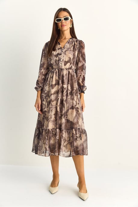 Paisley-V-Ausschnitt-Midikleid - Image 2