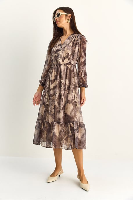 Paisley-V-Ausschnitt-Midikleid - Image 3