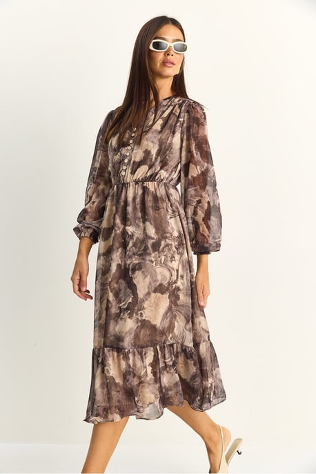 Paisley-V-Ausschnitt-Midikleid - Image 4