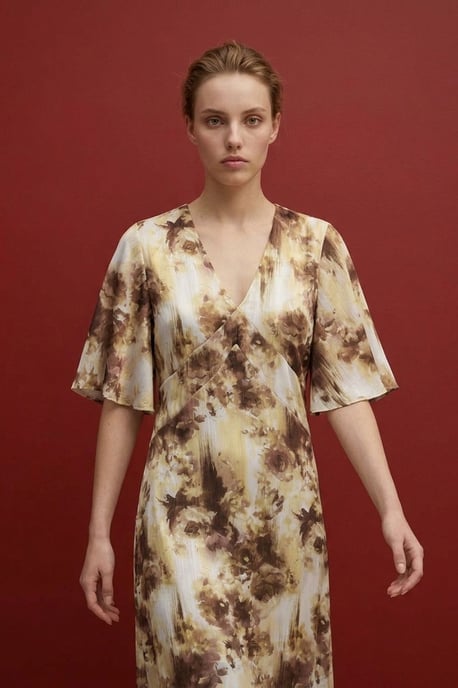 Abstraktes Print-Midi-Kleid - Image 3