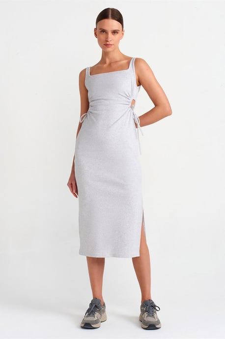 Ärmelloses Bodycon-Midi-Kleid mit Ausschnitt - Image 1