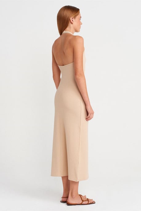 Rippstrick-Halter-Midikleid mit Schlitz - Image 2