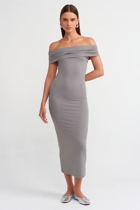 Schulterfreies Bodycon-Midi-Kleid - Image 1