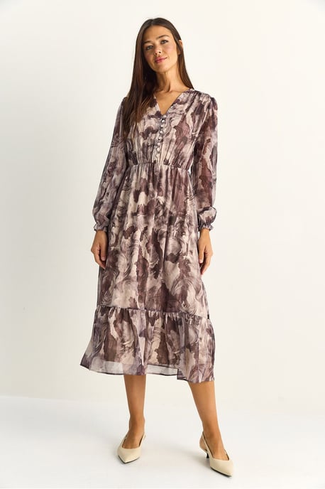Paisley V-Ausschnitt Midikleid - Image 2