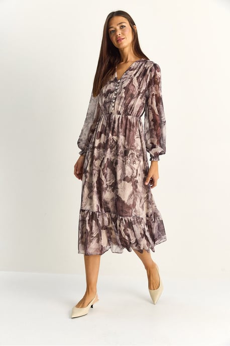 Paisley V-Ausschnitt Midikleid - Image 3