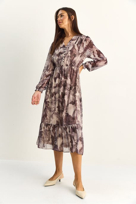 Paisley V-Ausschnitt Midikleid - Image 4