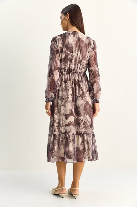 Paisley V-Ausschnitt Midikleid - Image 6