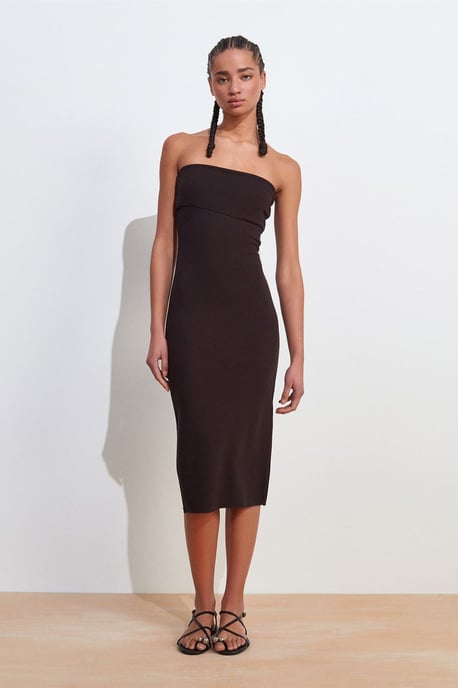Halsloses Bodycon-Midi-Kleid - Image 1