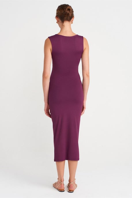 Ärmelloses Bodycon-Midi-Kleid mit Accessoire-Detail - Image 2