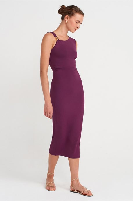Ärmelloses Bodycon-Midi-Kleid mit Accessoire-Detail - Image 4