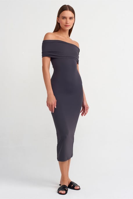 Schulterfreies Bodycon Midi-Kleid - Image 3