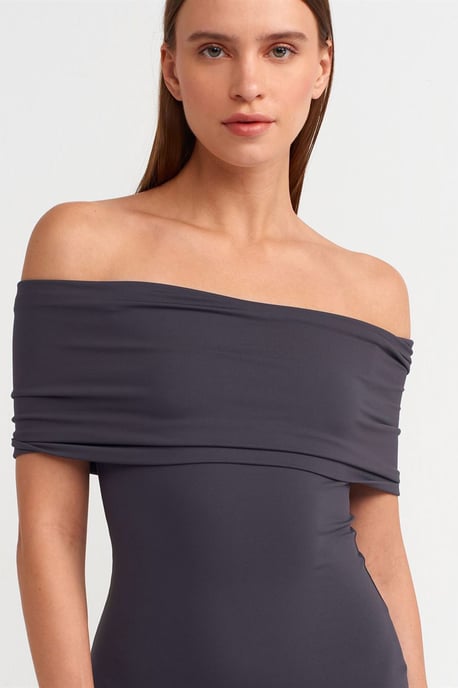 Schulterfreies Bodycon Midi-Kleid - Image 4