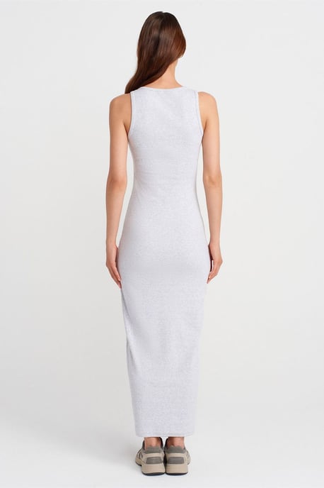 Rippstrick-Baumwollmischung Ärmelloses Maxikleid - Image 2