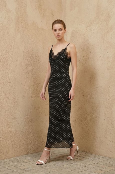 Damen Punktedruck Chiffon Maxikleid - Image 3