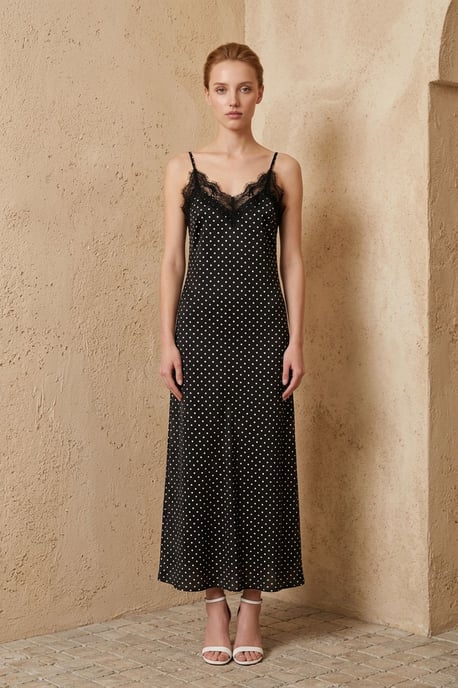 Damen Punktedruck Chiffon Maxikleid - Image 6