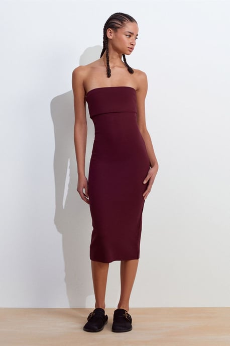 Trägerloses Bodycon-Midi-Kleid - Image 1