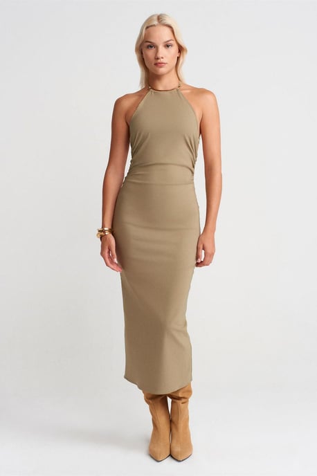 Halterneck Bodycon Midikleid - Image 1
