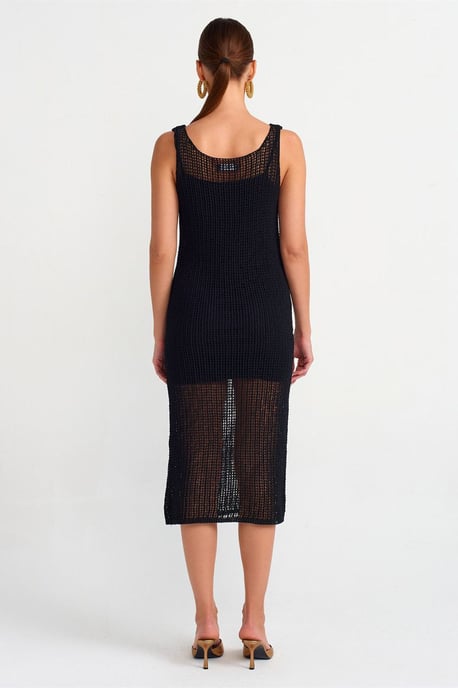 Ärmelloses geripptes Midikleid - Image 2